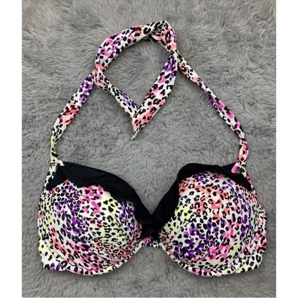 Victoria’s Secret “Gorgeous” colorful cheetah/animal print bikini - Picture 4 of 9